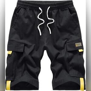 NWT Vcansion Casual Cotton Elastic Waist Drawstring Loose Fit Cargo Shorts, 4-6